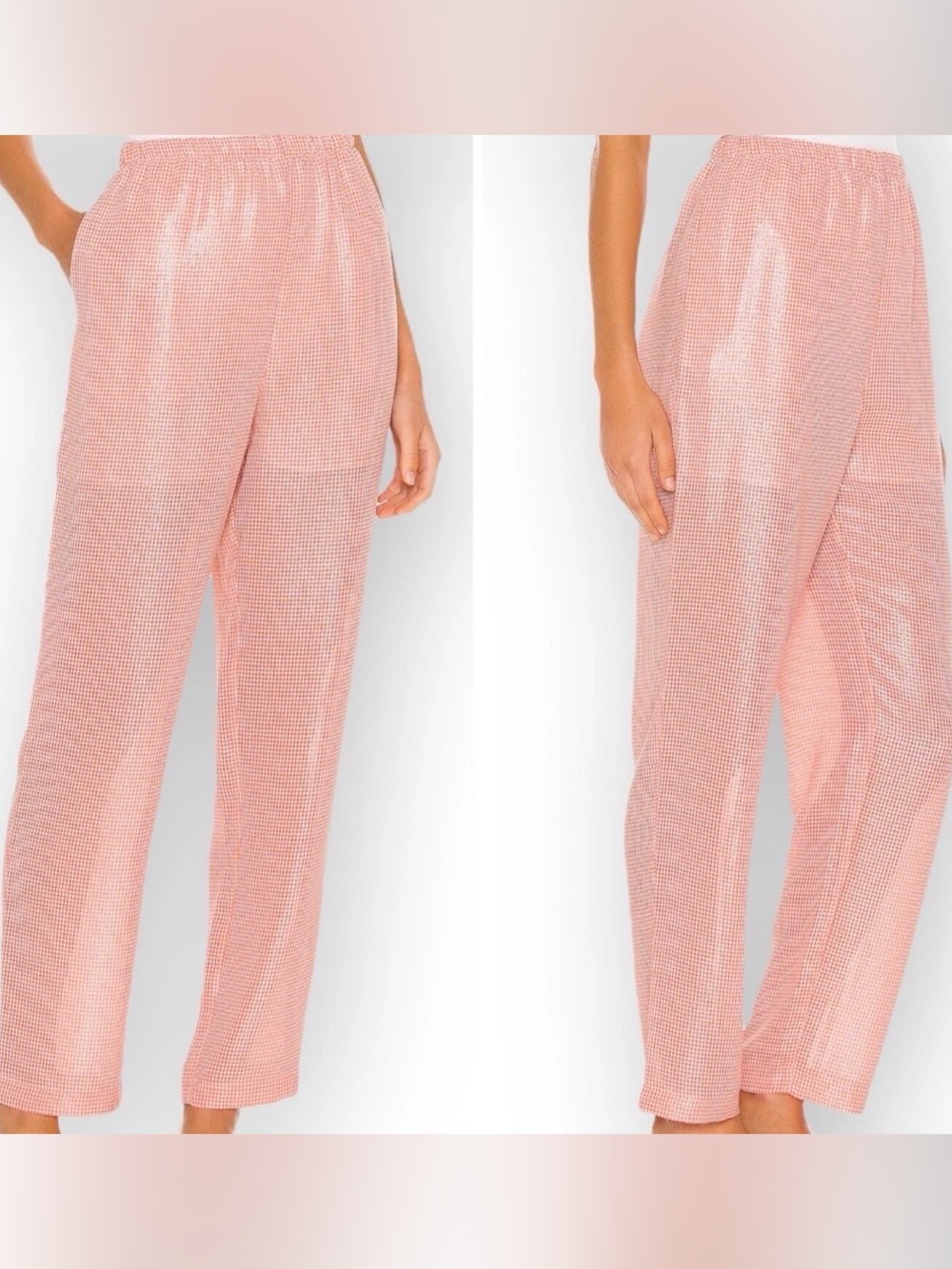 LPA Pants Orange Houndstooth Revolve Paz Pants Womens Size S | New w.o Tags